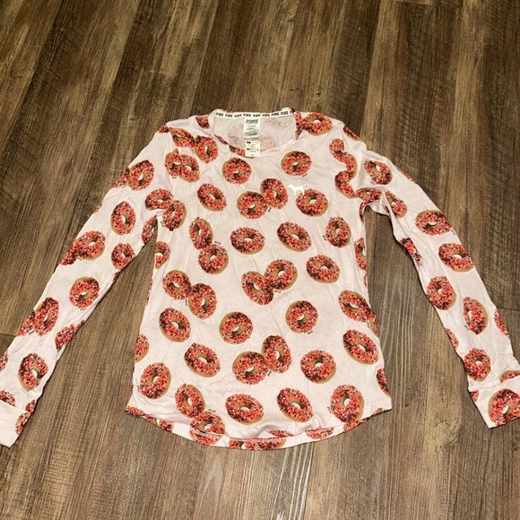 NWT VS Pink Cozy Sleep Donut Pajamas Set size L - Picture 2 of 9